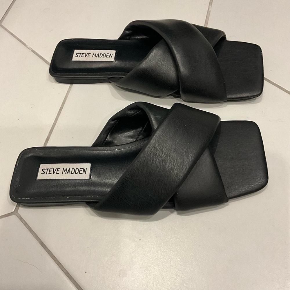 Steve Madden Womens Mayra Slide Sandal Black 7,5